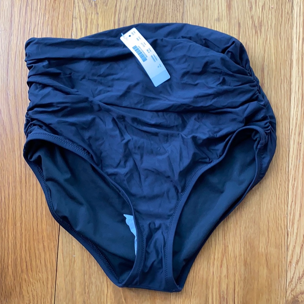 NWT JCREW BLACK HIGH WAIST BIKINI BOTTOM